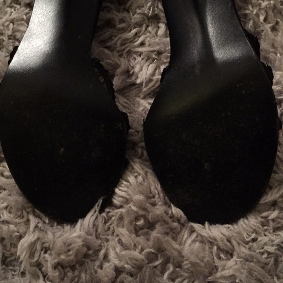 Rampage black strappy sequin heels sz 6 - Picture 8 of 8